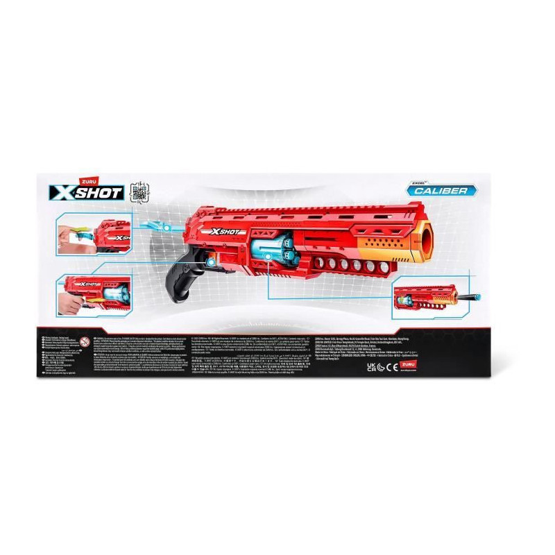 Dart Launcher - ZURU - X-SHOT Caliber - Rotating Barrel - 27m Range -