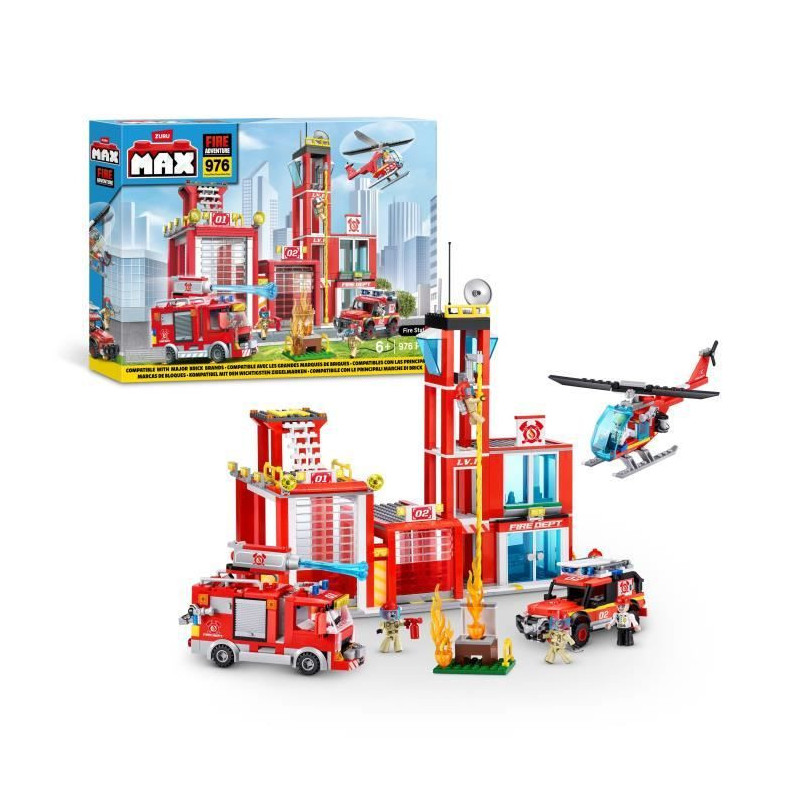 Construction Set - ZURU - Fire Station Large (976 pieces) - Create a f