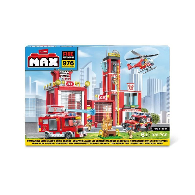 Construction Set - ZURU - Fire Station Large (976 pieces) - Create a f