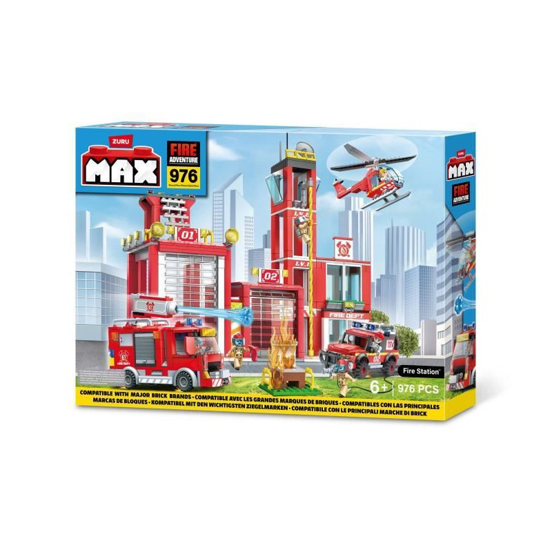 Construction Set - ZURU - Fire Station Large (976 pieces) - Create a f