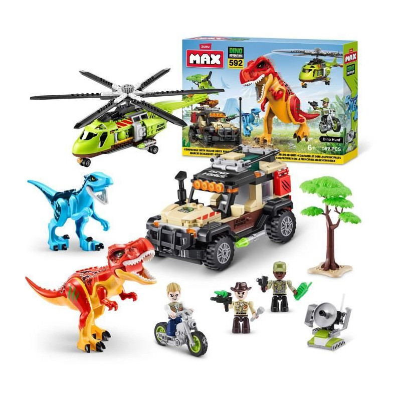 Construction Set - ZURU - Dino Adventure Dino Hunt (592 pieces) - Preh