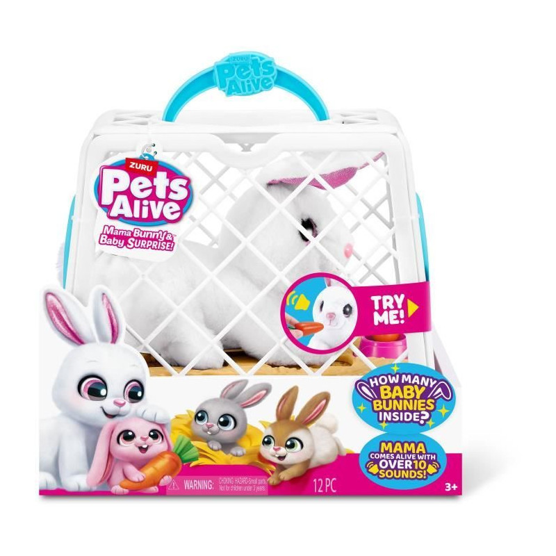 Interactive Game - ZURU - PETS ALIVE Mama Bunny & Baby - Sound Bunny -
