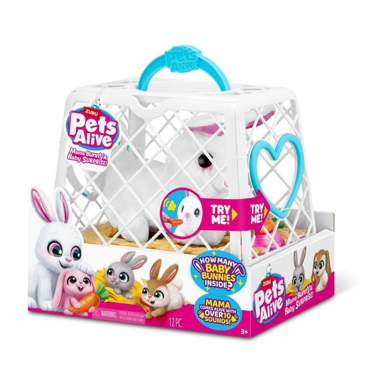 Interactive Game - ZURU - PETS ALIVE Mama Bunny & Baby - Sound Bunny -
