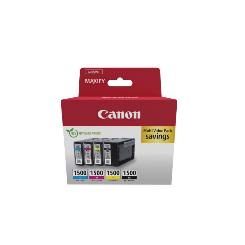 Multipack ink cartridges - CANON - PGI-1500 Black/Cyan/Magenta/Yellow