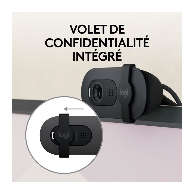 Webcam - Full HD 1080p - LOGITECH - Brio 100 - Integrated microphone -