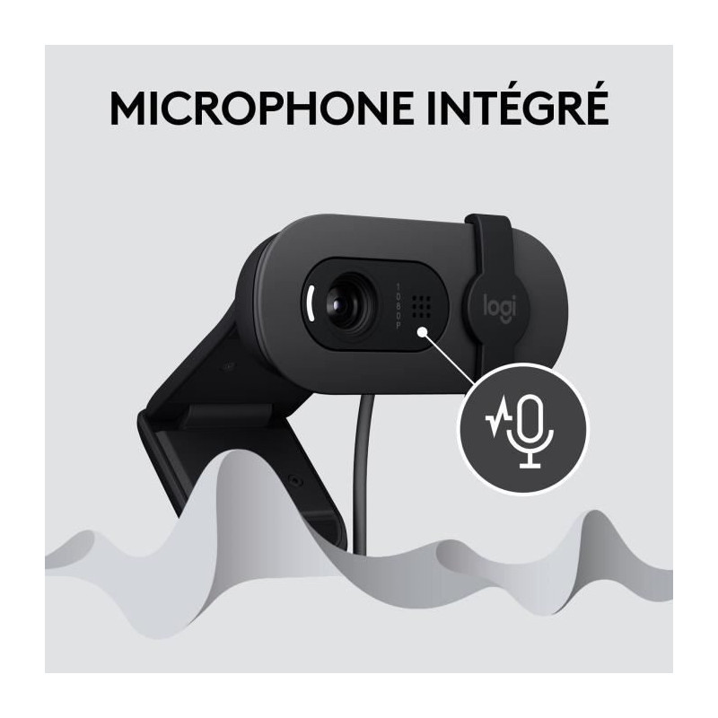 Webcam - Full HD 1080p - LOGITECH - Brio 100 - Integrated microphone -