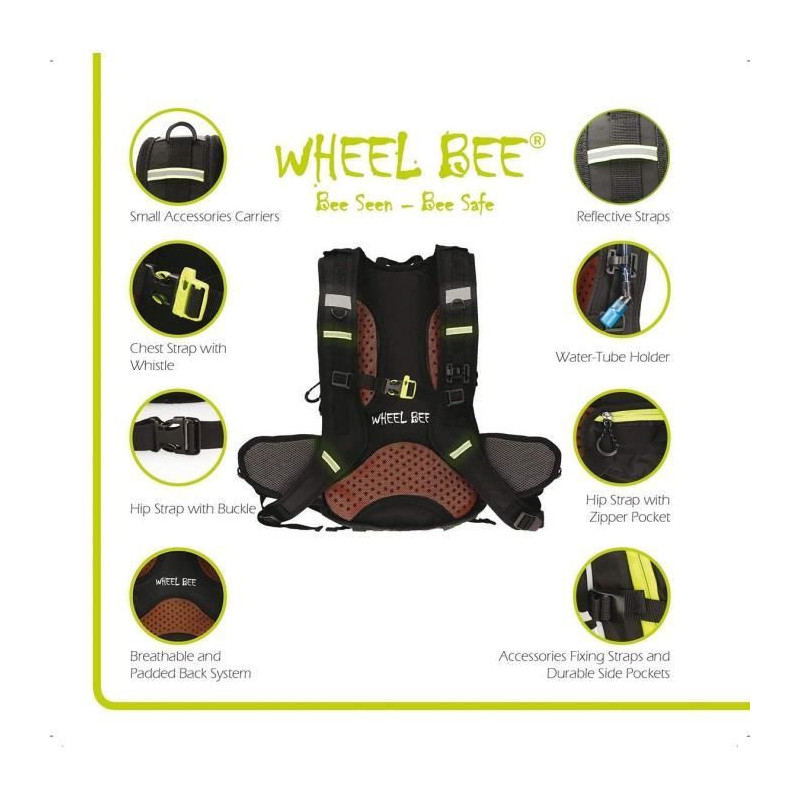 Backpack - Bike - SCHILDKRÖT - LED + USB port + Headphone output incl