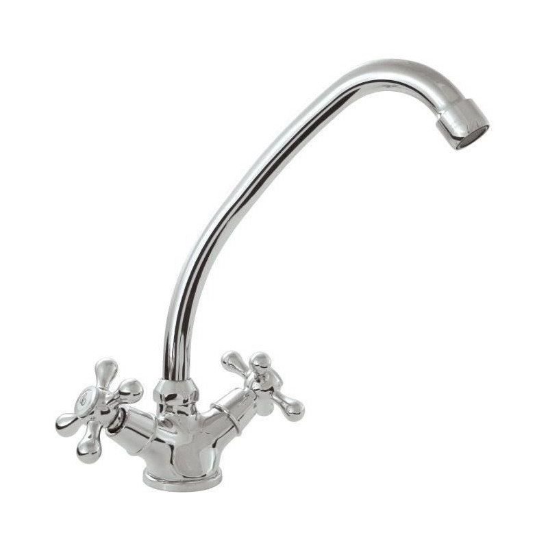 Rousseau Beverly kitchen mixer tap - without shower - chrome gray