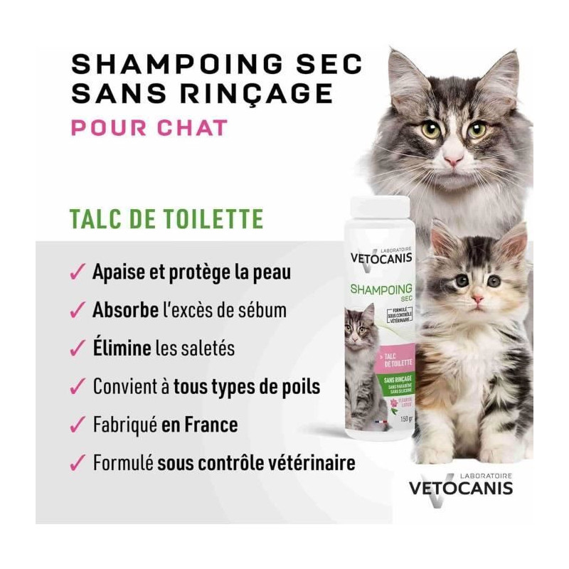Dry shampoo - VETOCANIS - 150gr for Cats