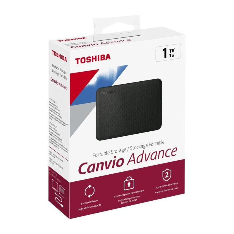 External hard drive - Toshiba - Canvio Advance - 1 TB - Black