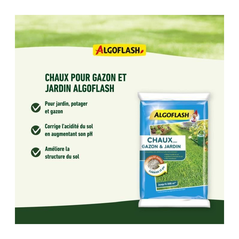 ALGOFLASH Lime for lawn and garden - 10 kg