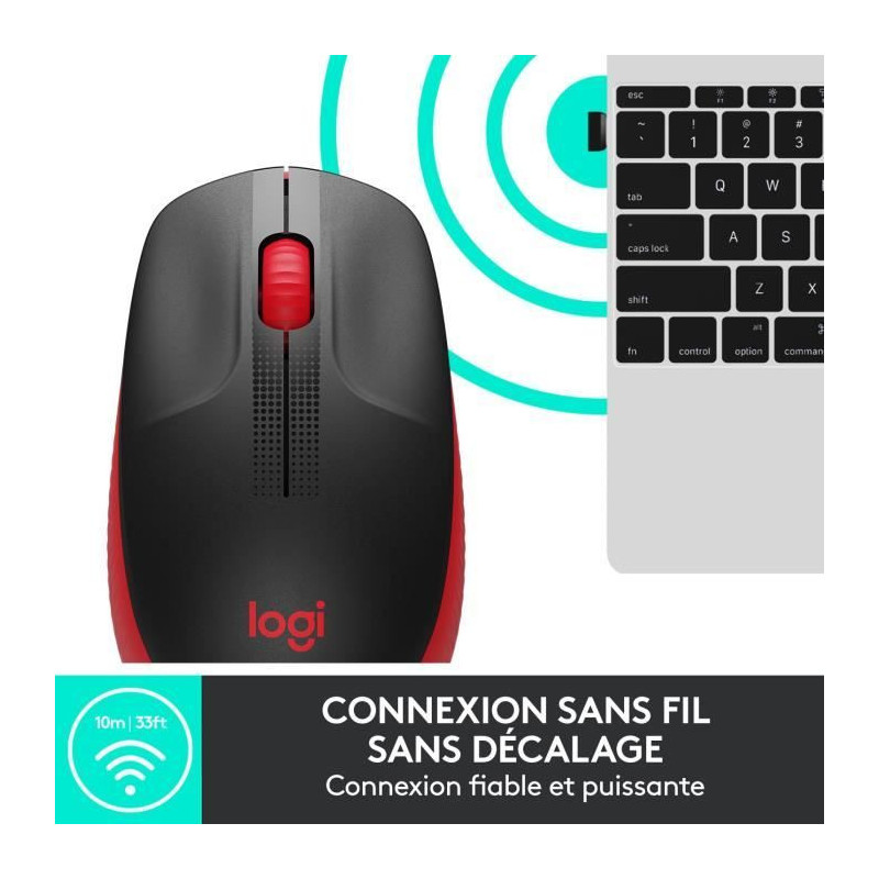 LOGITECH - M190 Red Wireless Mouse