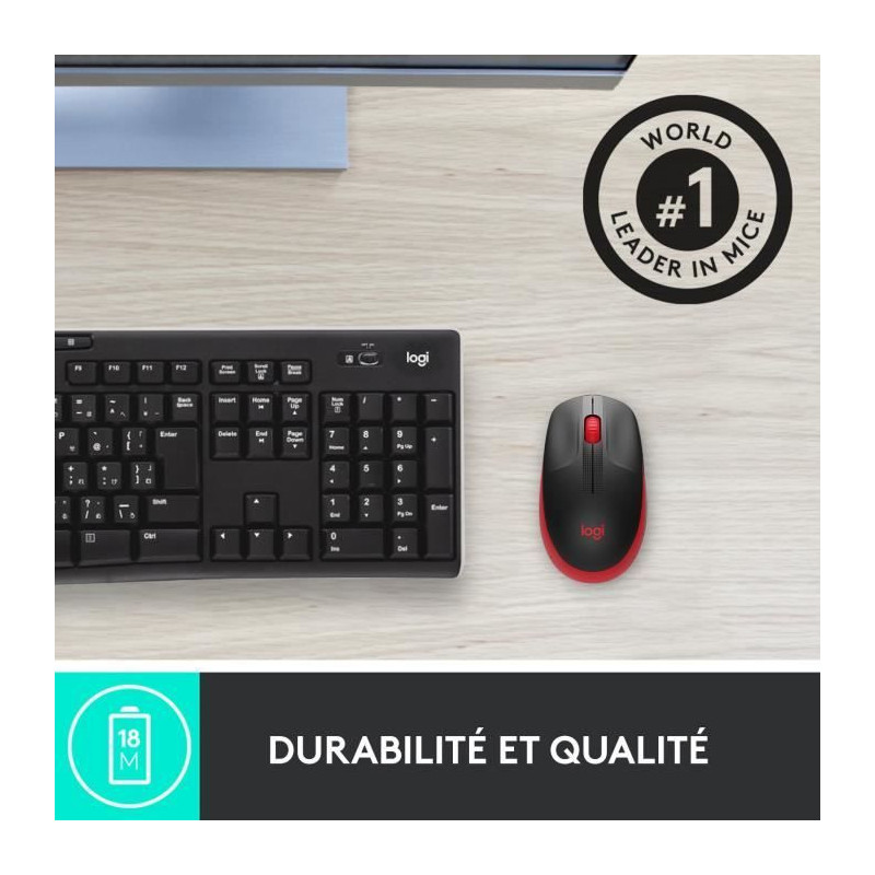LOGITECH - M190 Red Wireless Mouse
