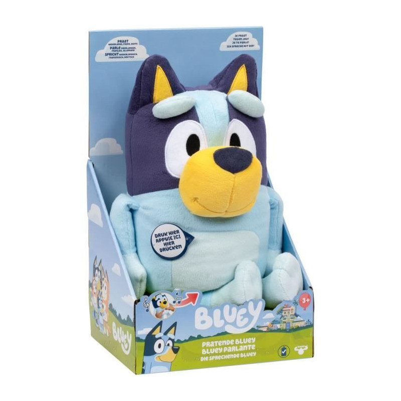 Talking plush toy - BLUEY - Bluey - 33 cm - Official voice - Theme mus