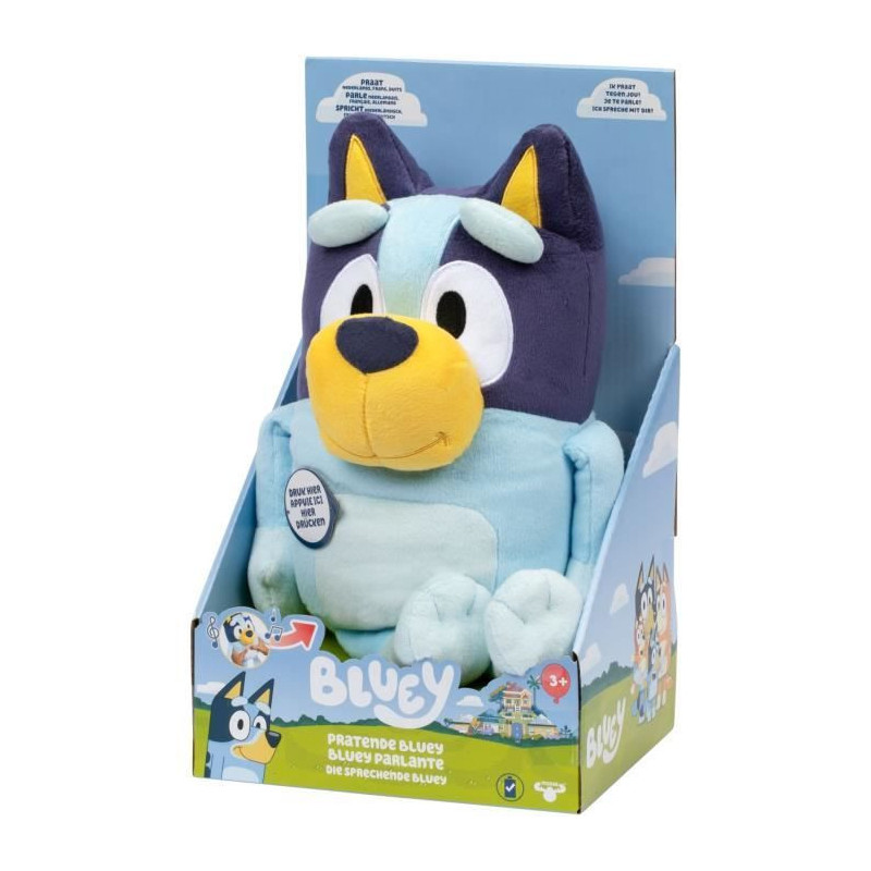 Talking plush toy - BLUEY - Bluey - 33 cm - Official voice - Theme mus
