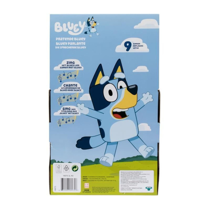 Talking plush toy - BLUEY - Bluey - 33 cm - Official voice - Theme mus