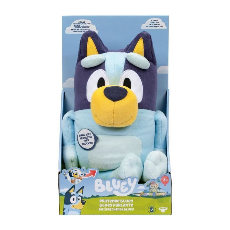 Talking plush toy - BLUEY - Bluey - 33 cm - Official voice - Theme mus