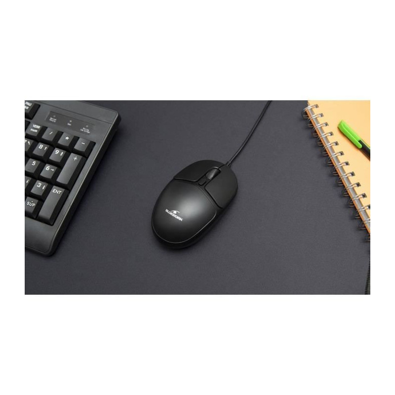 Wired mouse - BLUESTORK - OFFICE 10 - PC / Mac - Black