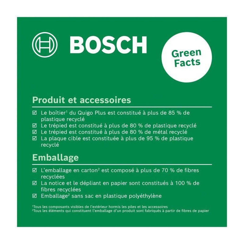 Bosch Cross Line Laser - Quigo + (7 m range, supplied with batteries,