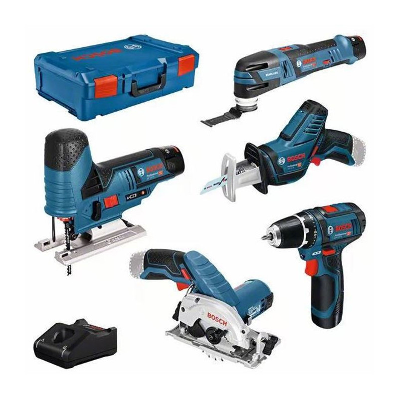 Pack of 5 cordless tools (GST + GOP + GSA + GSR + GKS) + 3 3Ah batteri