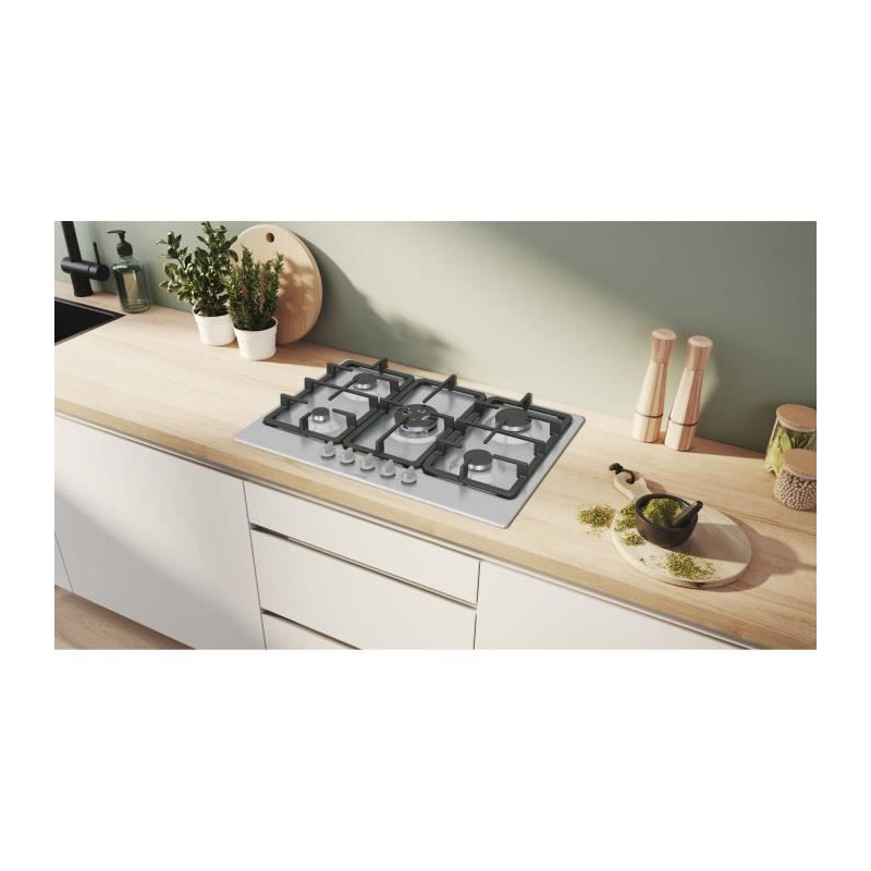 Gas hob - BOSCH Series 4 - 5 burners - 52 x 75 x 4.5 cm - PGQ7B5K90 -