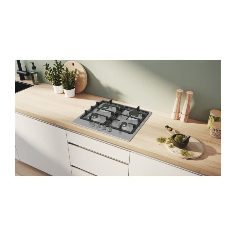 Gas hob - BOSCH Series 4 - 4 burners - 52 x 58.2 x 4.5 cm - PGP6B5K90