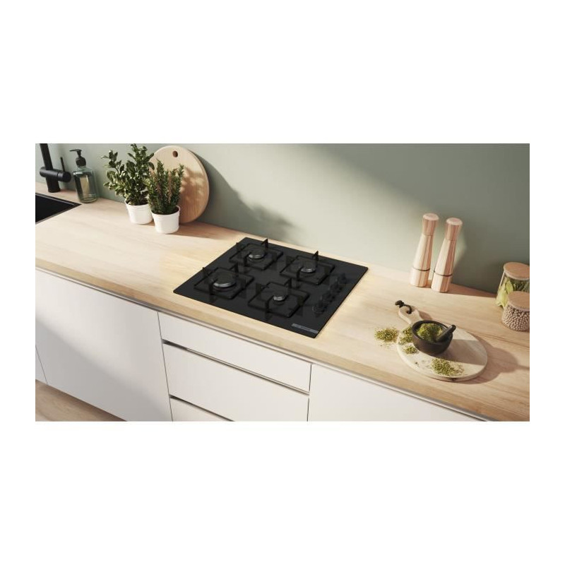 Gas hob - BOSCH Series 2 - 4 burners - 52 x 59 x 5.4 cm - POP6B6K30 -