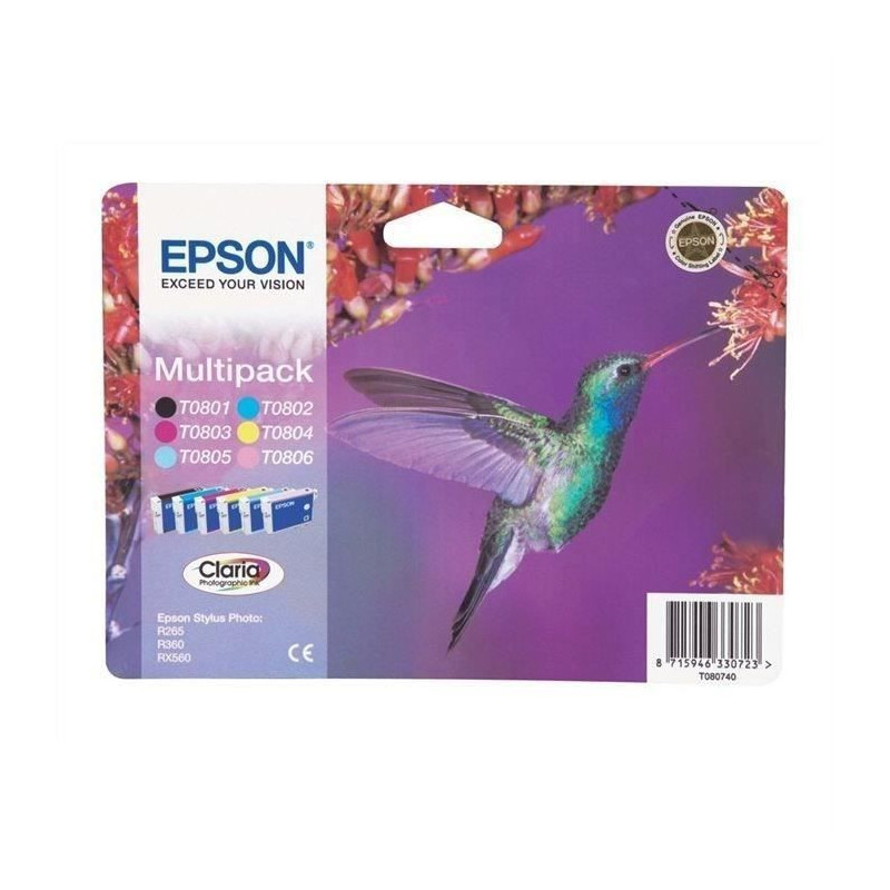 Epson T0807 Colibri Multipack Color Ink Cartridges