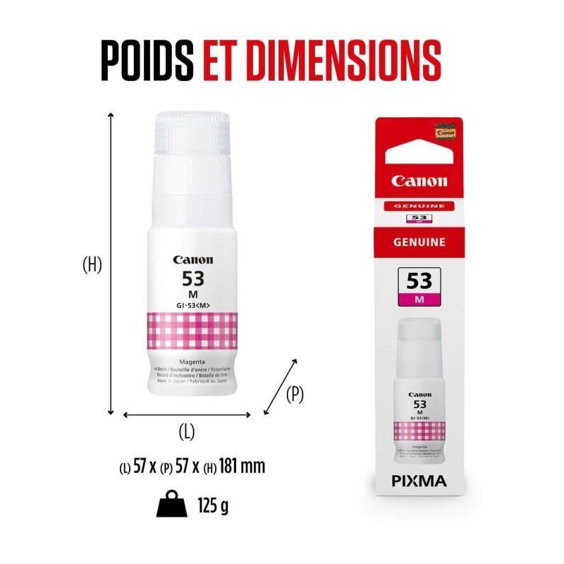 Ink bottle - Canon - GI -53M - Magenta - Pixma G650 and G550 compatibi