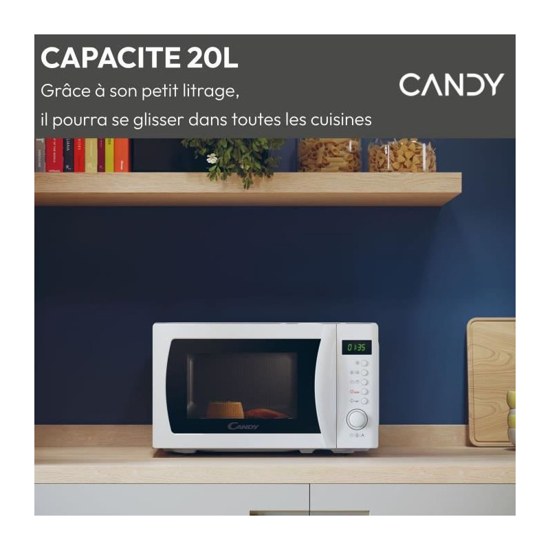 CMWA20SDLW Mono CANDY Idea microwave - 20L - MO: 700W - Digital UI - 8