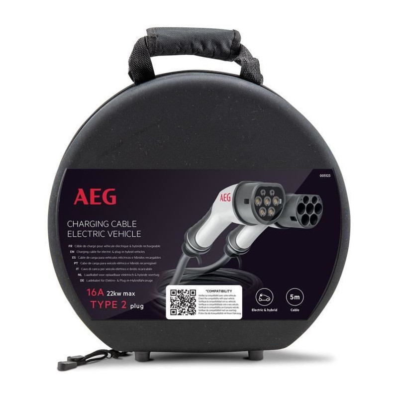 Charging cable - AEG - 5123 - 16A for electric & plug-in hybrid vehicl