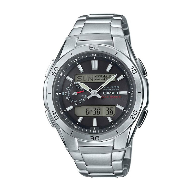 CASIO - Stainless steel watch - WAVECEPTOR - Gray
