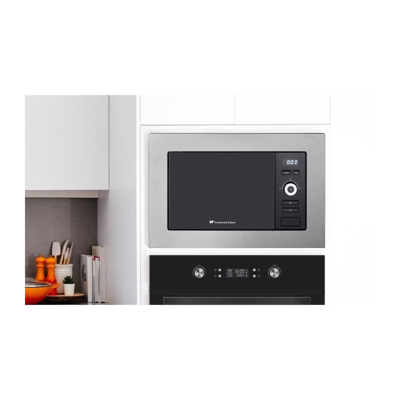 Continental Edison Mo20ixes Black and stainless steel microwave oven L