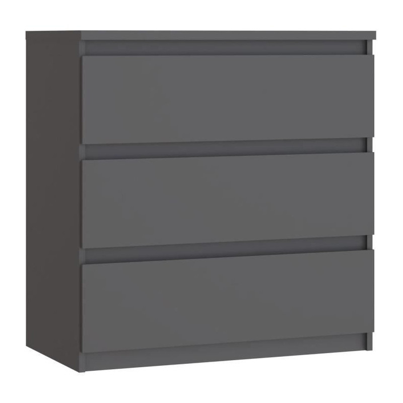 Chest of drawers - CHELSEA - 3 drawers - Anthracite - 77.2 x 42.2 x 79