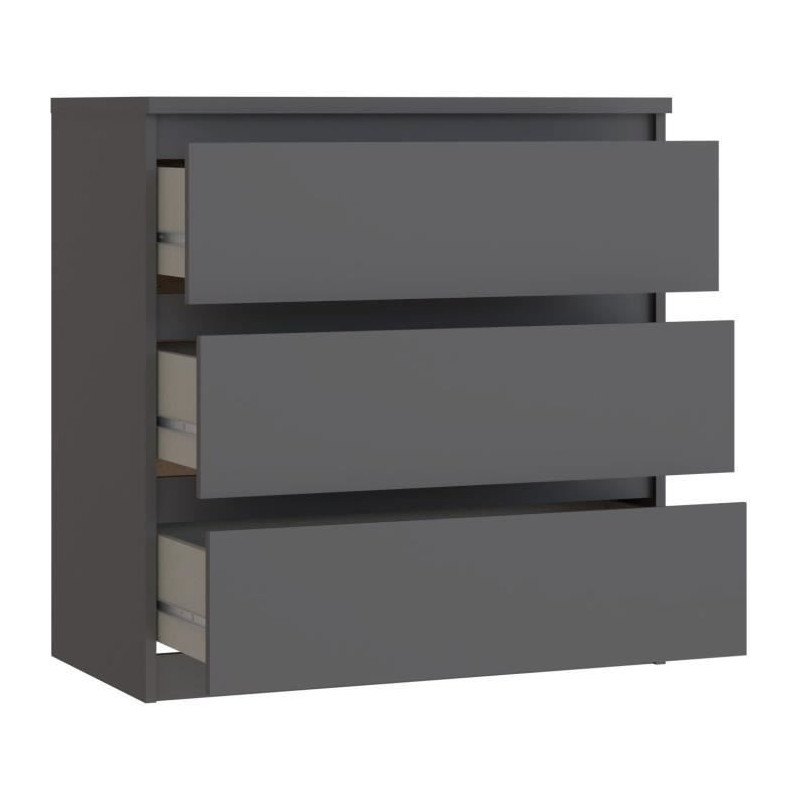 Chest of drawers - CHELSEA - 3 drawers - Anthracite - 77.2 x 42.2 x 79