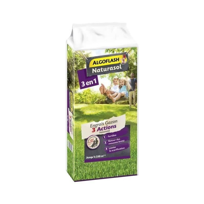 Algoflash Naturasol Gazon fertilizer AG3BIO250 3 Naturanid shares - 10