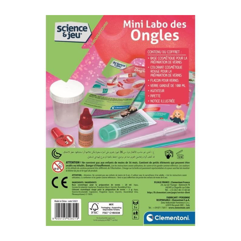 Clementoni - Science and Games - Mini Nail Lab - Create your own nail