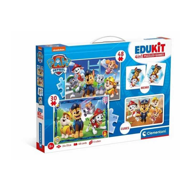 Paw Patrol - Clementoni 4 in 1 preschool activity set - 2 puzzles, 6 c
