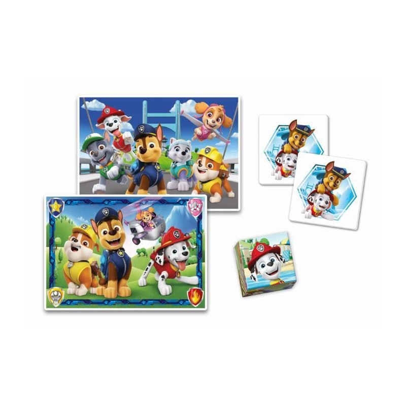 Paw Patrol - Clementoni 4 in 1 preschool activity set - 2 puzzles, 6 c