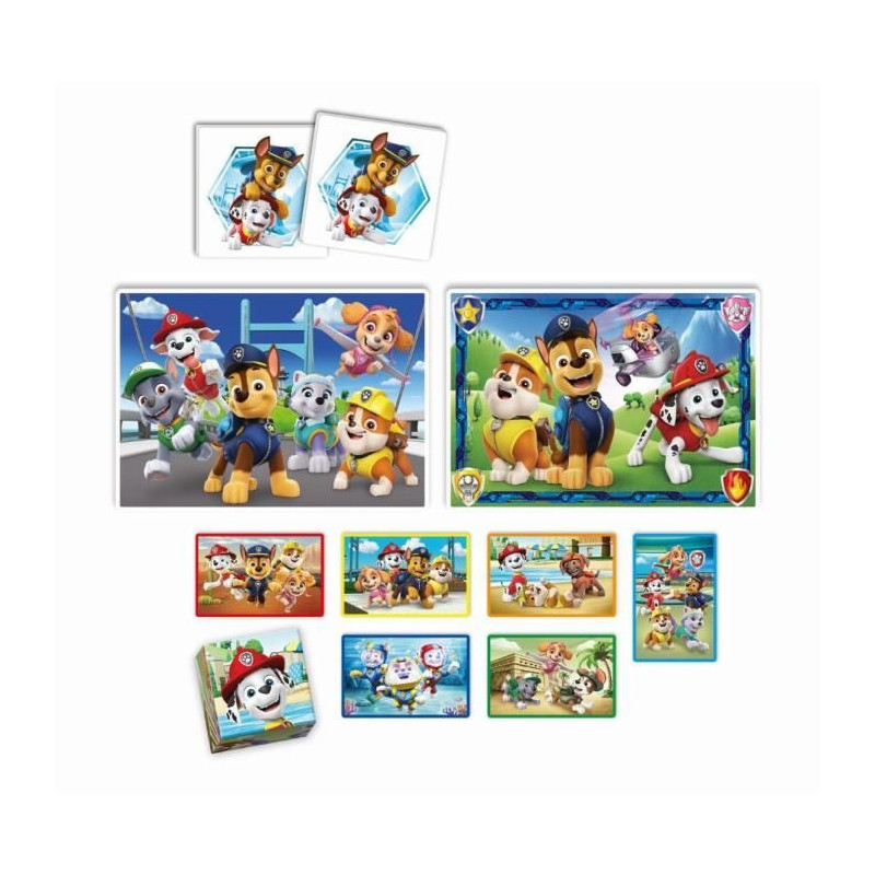 Paw Patrol - Clementoni 4 in 1 preschool activity set - 2 puzzles, 6 c