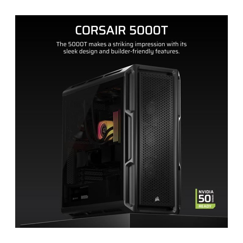 PC Case - CORSAIR - 5000T Series - Mid-Tower - Black