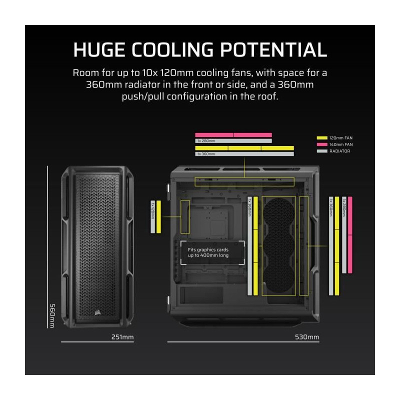 PC Case - CORSAIR - 5000T Series - Mid-Tower - Black