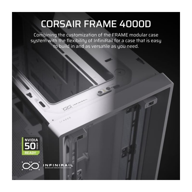 PC Case - CORSAIR - FRAME 4000D Series - Mid-Tower - White