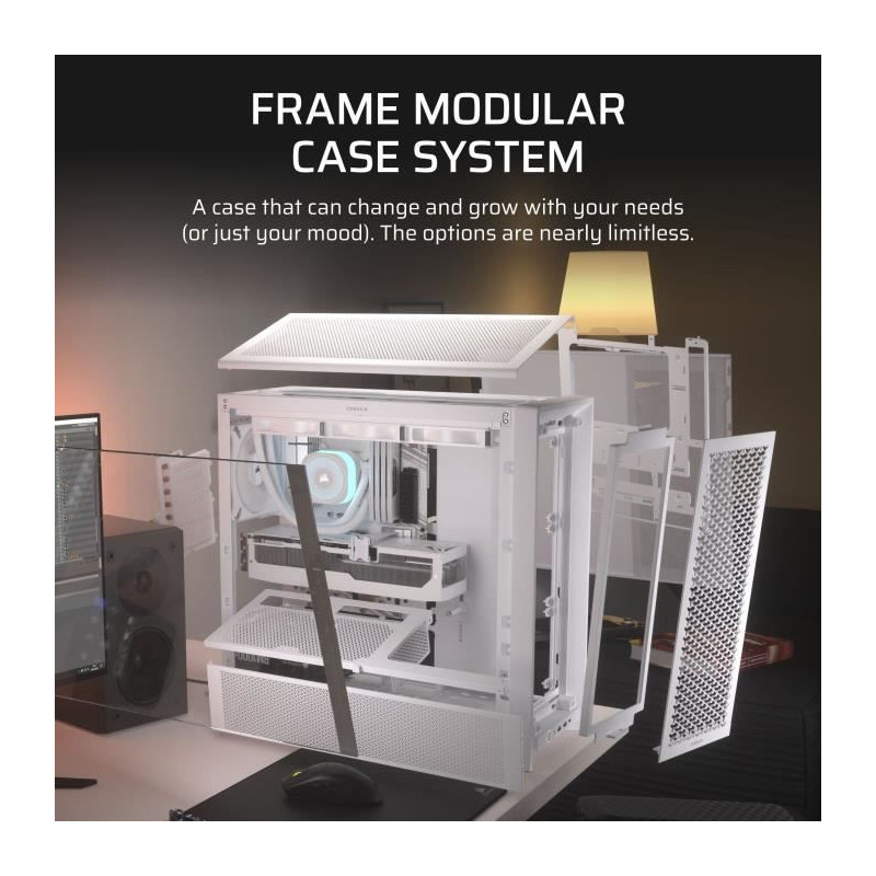 PC Case - CORSAIR - FRAME 4000D Series - Mid-Tower - White