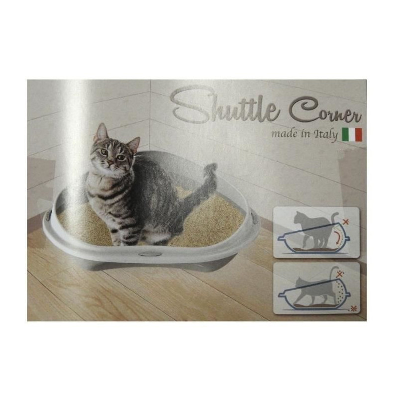 AIME Litter box with corner litter - 58 x 48 x 20,5 cm - For kittens