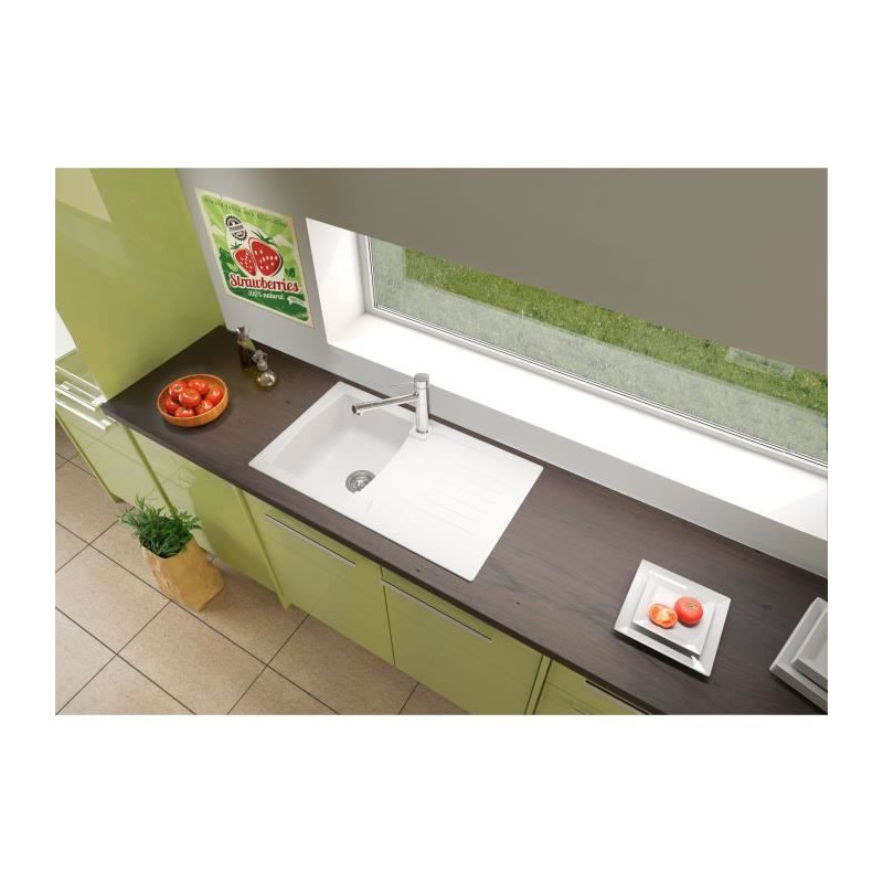 Stradour Sink Kitchen Builter 1 Bac + 1 Arena Drafts - Resin - 86 x 50