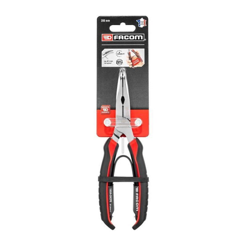 Needle-nose pliers - FACOM - 195A.20CPEPB - Half round - Long - Bent -