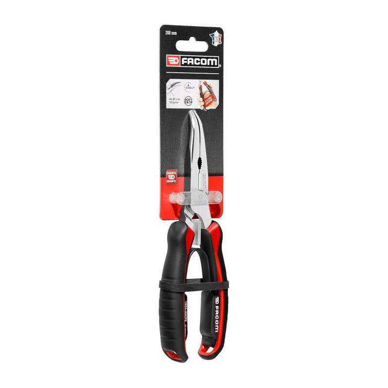 Needle-nose pliers - FACOM - 195A.20CPEPB - Half round - Long - Bent -
