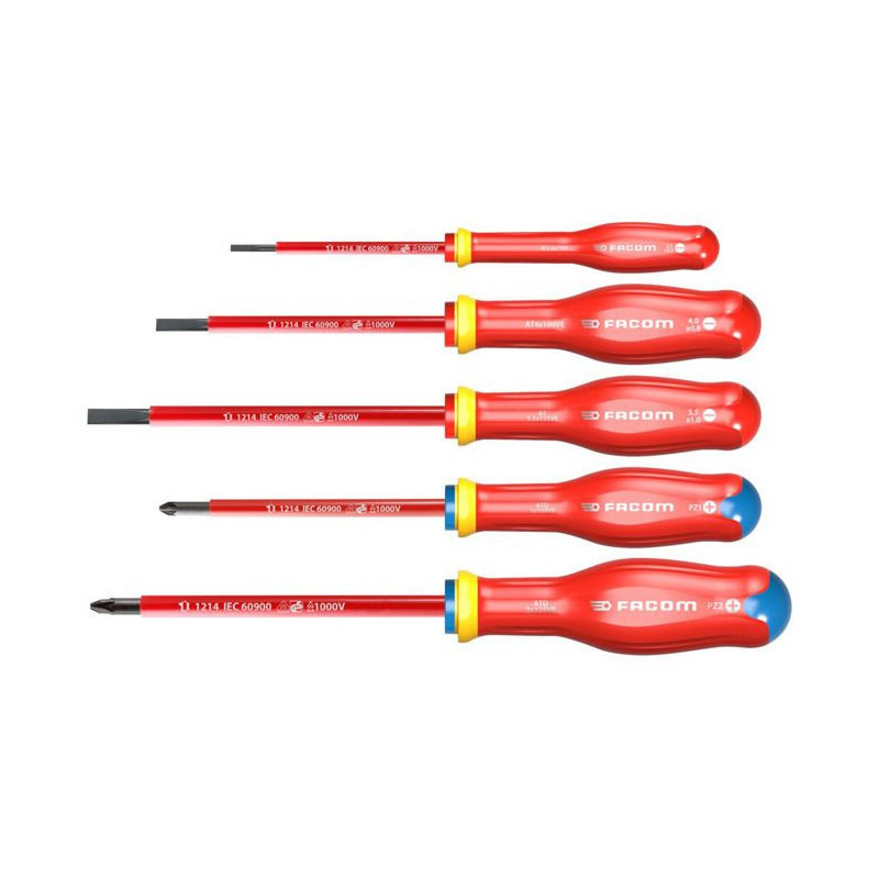 Box of 5 Tournvis Protwist isolated 1000V Facom - AT5VE.PB (delivered