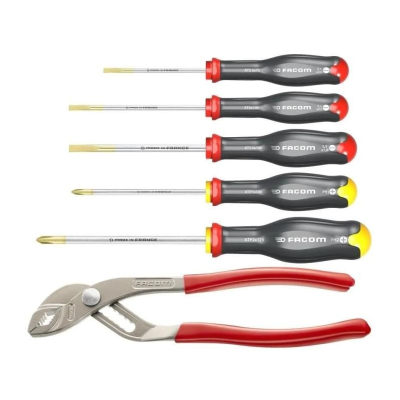 Box of 5 Facom screwdriver - AT5.170PB (delivered with 3 tvis a slit +